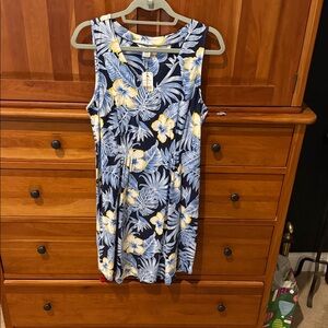 Tommy Bahama “Bahama Blossoms” Sleeveless Dress – Island Navy (Size M, NWT)